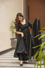Maslin Digital Print Kurta Set with Lace Border Dupatta