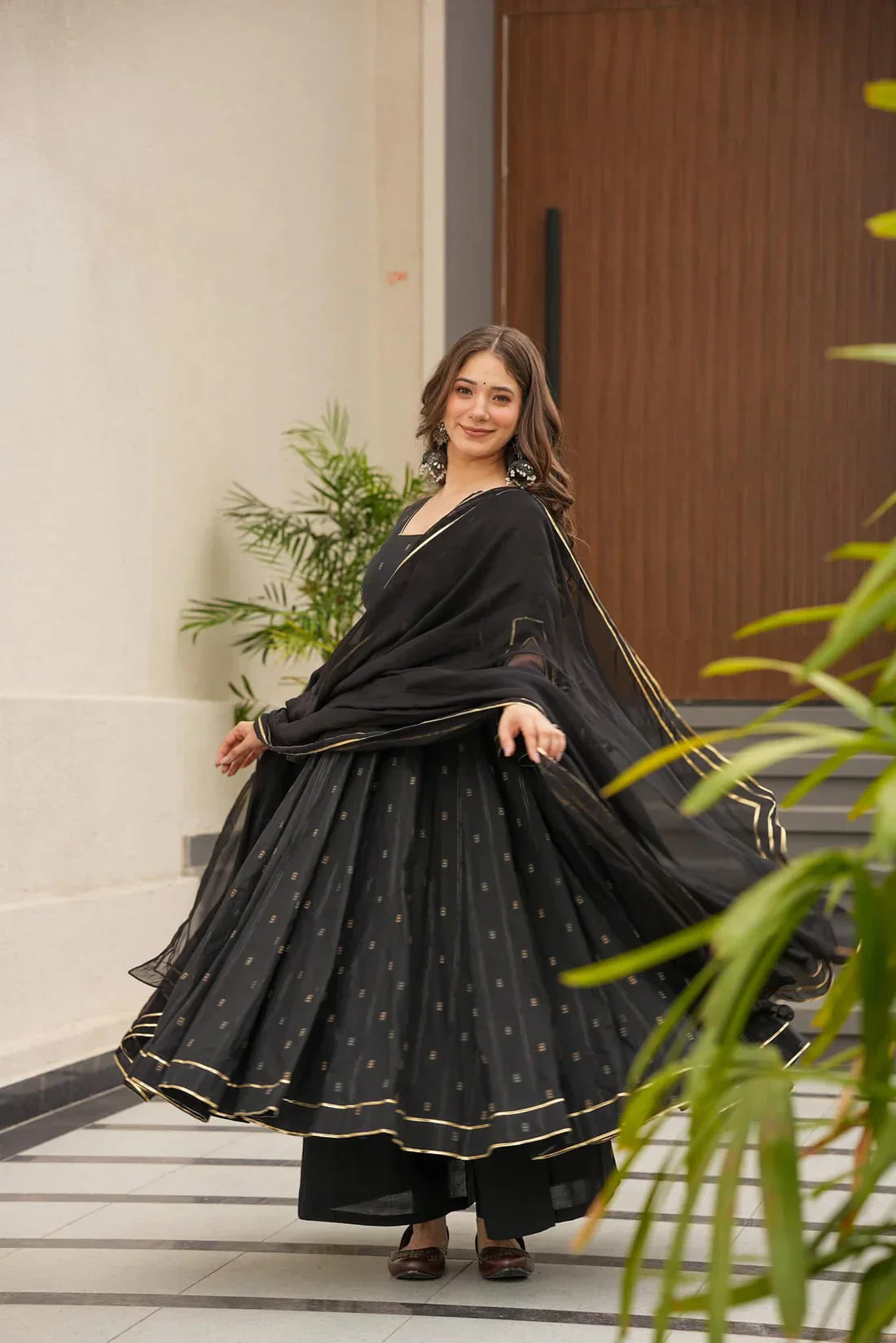 Maslin Digital Print Kurta Set with Lace Border Dupatta