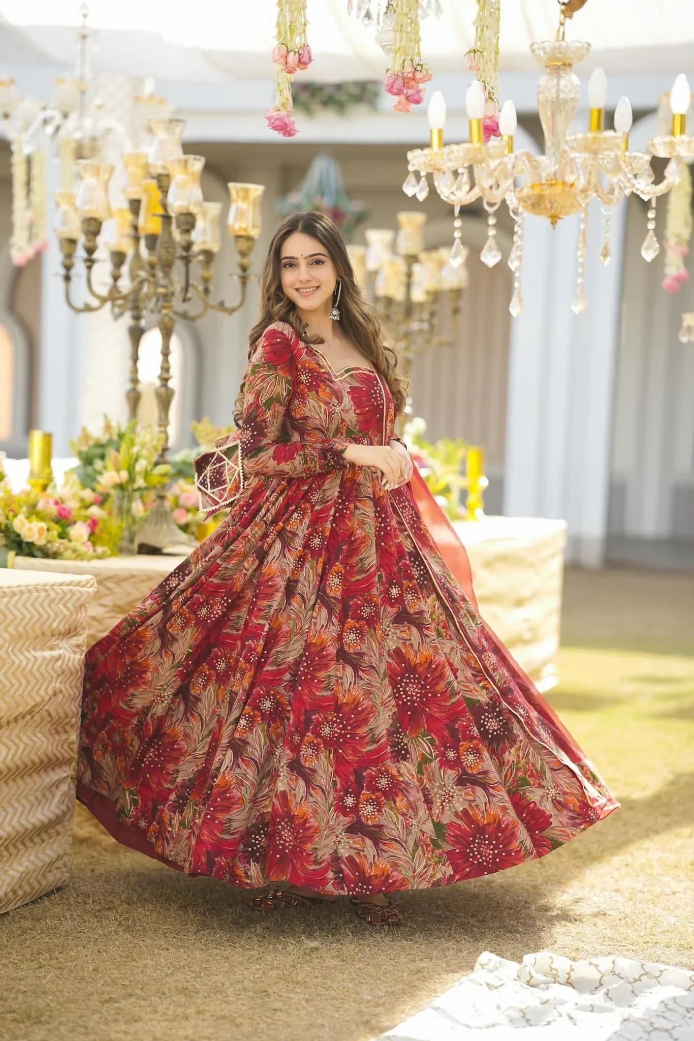 Micro Cotton Maxi with Georgette Dupatta | Stylish Ethnic Wear