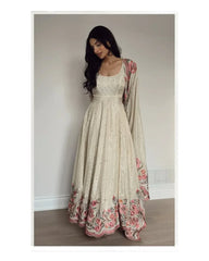 Elegant Georgette Embroidered Sharara Set