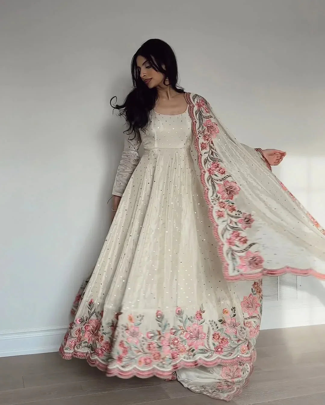 Elegant Georgette Embroidered Sharara Set