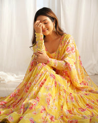 Elegant Frill Georgette Anarkali Suit