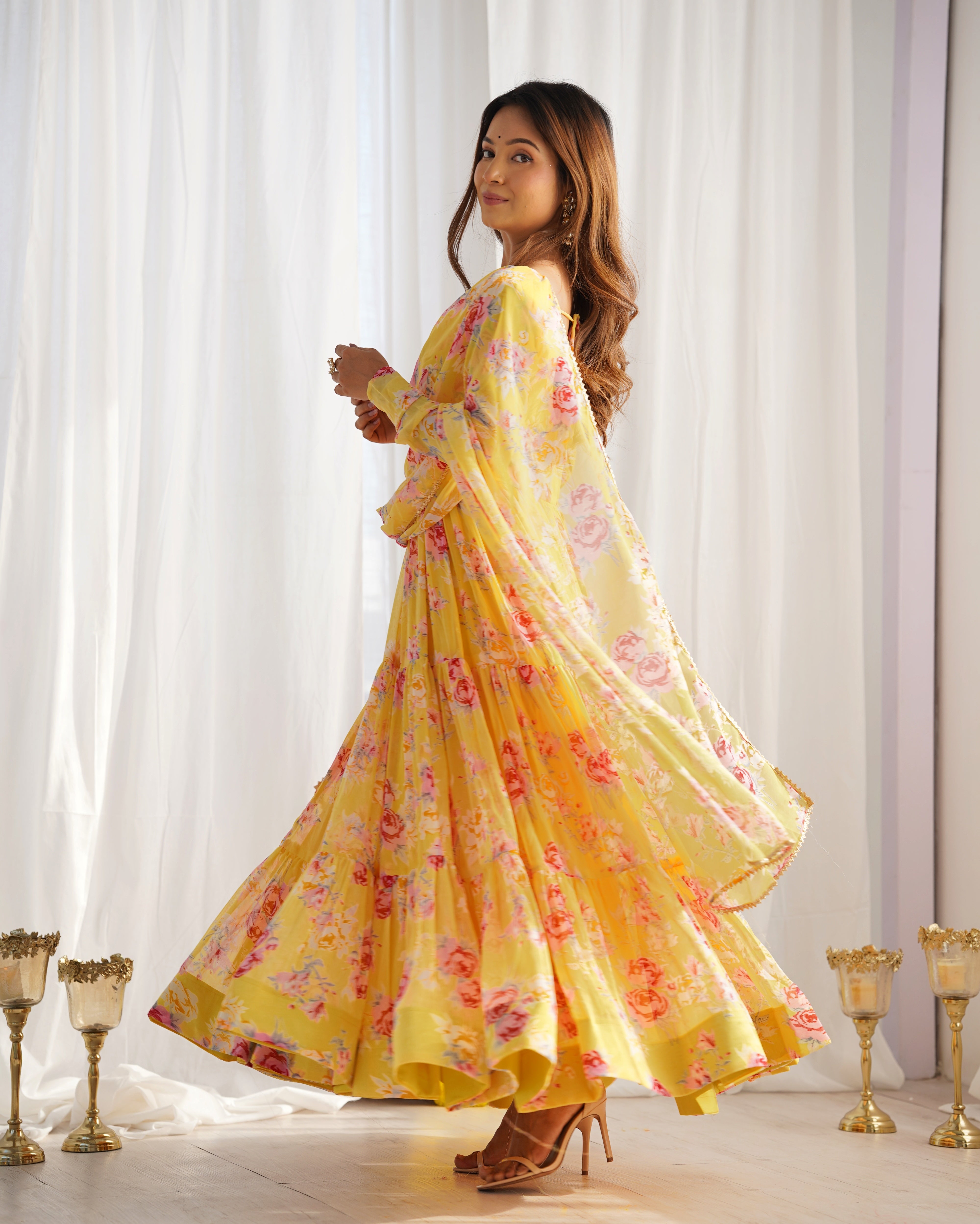 Elegant Frill Georgette Anarkali Suit