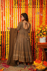 Georgette Embroidered Kurta Set with Cotton Pants & Dupatta | Stylish Ethnic Wear