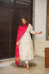 Designer Georgette Kurta Set with Silk Dupatta | Secret Pleasure