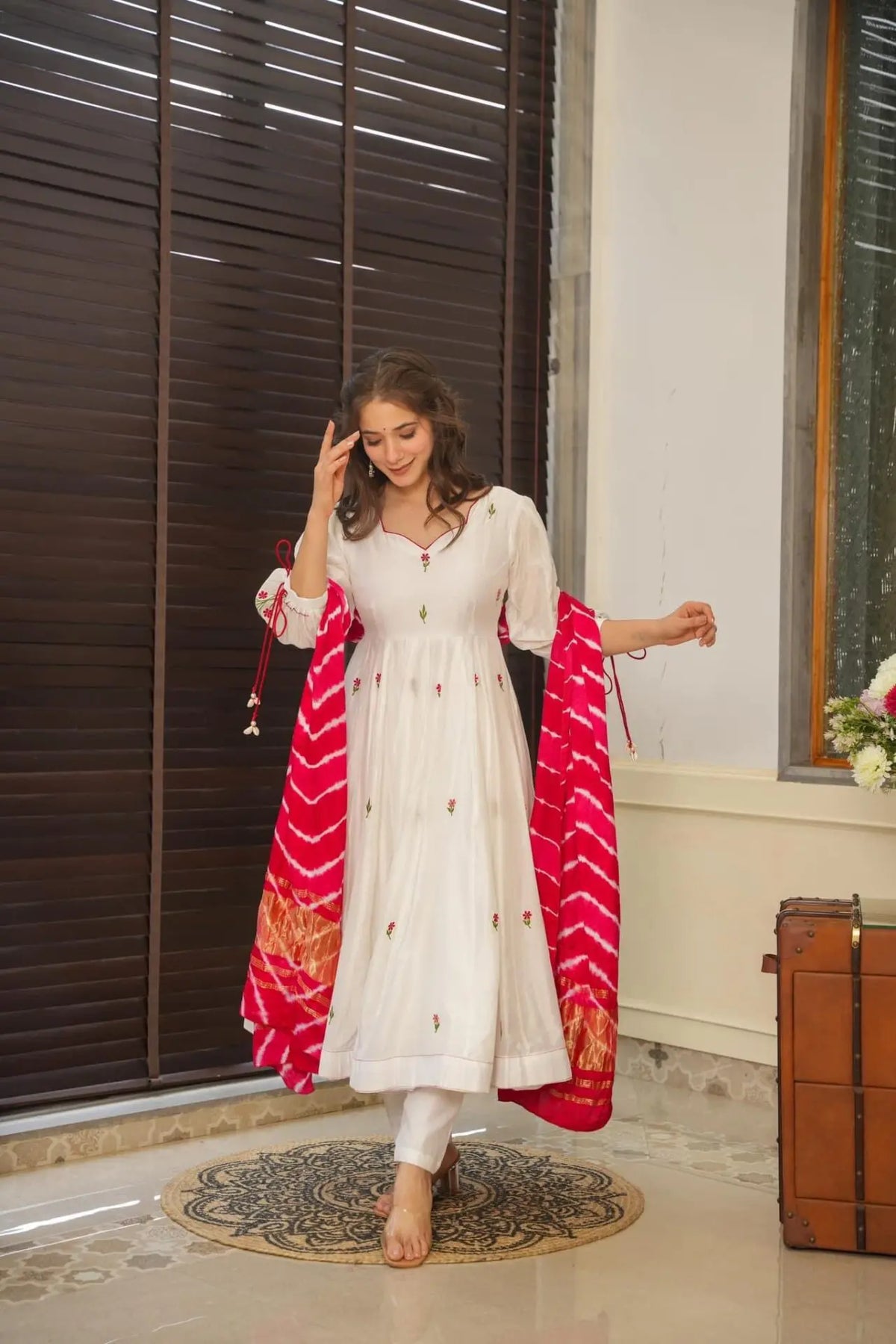 Designer Georgette Kurta Set with Silk Dupatta | Secret Pleasure
