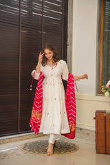 Designer Georgette Kurta Set with Silk Dupatta | Secret Pleasure