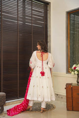 Designer Georgette Kurta Set with Silk Dupatta | Secret Pleasure