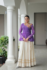 Kora Cotton Lehenga with Gota-Patti Lace & Bandhani Print Full-Stitched Top – Traditional Charm