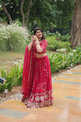 Rangoli Silk Lehenga with Heavy Sequins & Thread Embroidery