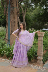 Fully Stitched Dyable Viscose Jacquard Lehenga with Gold Sequin Embroidery – Customizable Festive Wear