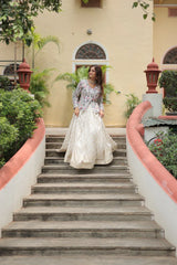 Elegant Pure Dayble Viscose Jacquard Lehenga with Faux Georgette Embroidered Top