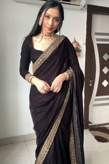 Velvet Saree With Blouse Piece