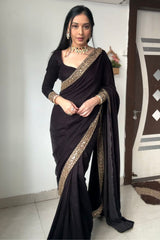 Velvet Saree With Blouse Piece