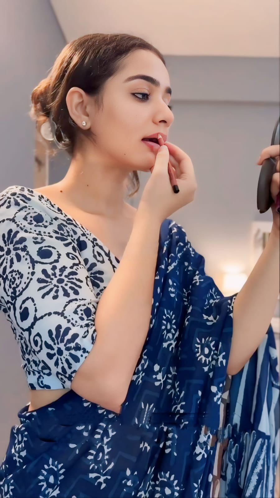 Blue Cotton Saree