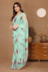 Sea Green Georgette Sarees