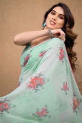 Sea Green Georgette Sarees