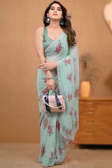 Sea Green Georgette Sarees