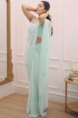 Turquoise Georgette Saree