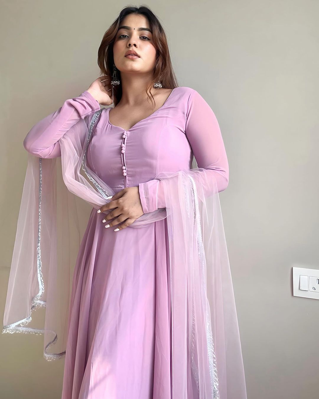 Pure Soft Georgette Plain Anarkali Suit – 3-Piece Set