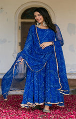 Exclusive Digital Printed Organza Silk Anarkali Suits