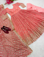Heavy Fox Georgette Anarkali Suit with 5mm Sequins Embroidery – Elegant 3-Piece Party Set