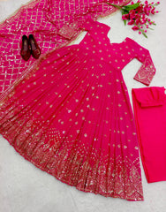 Heavy Fox Georgette Anarkali Suit with 5mm Sequins Embroidery – 3-Piece Party Set