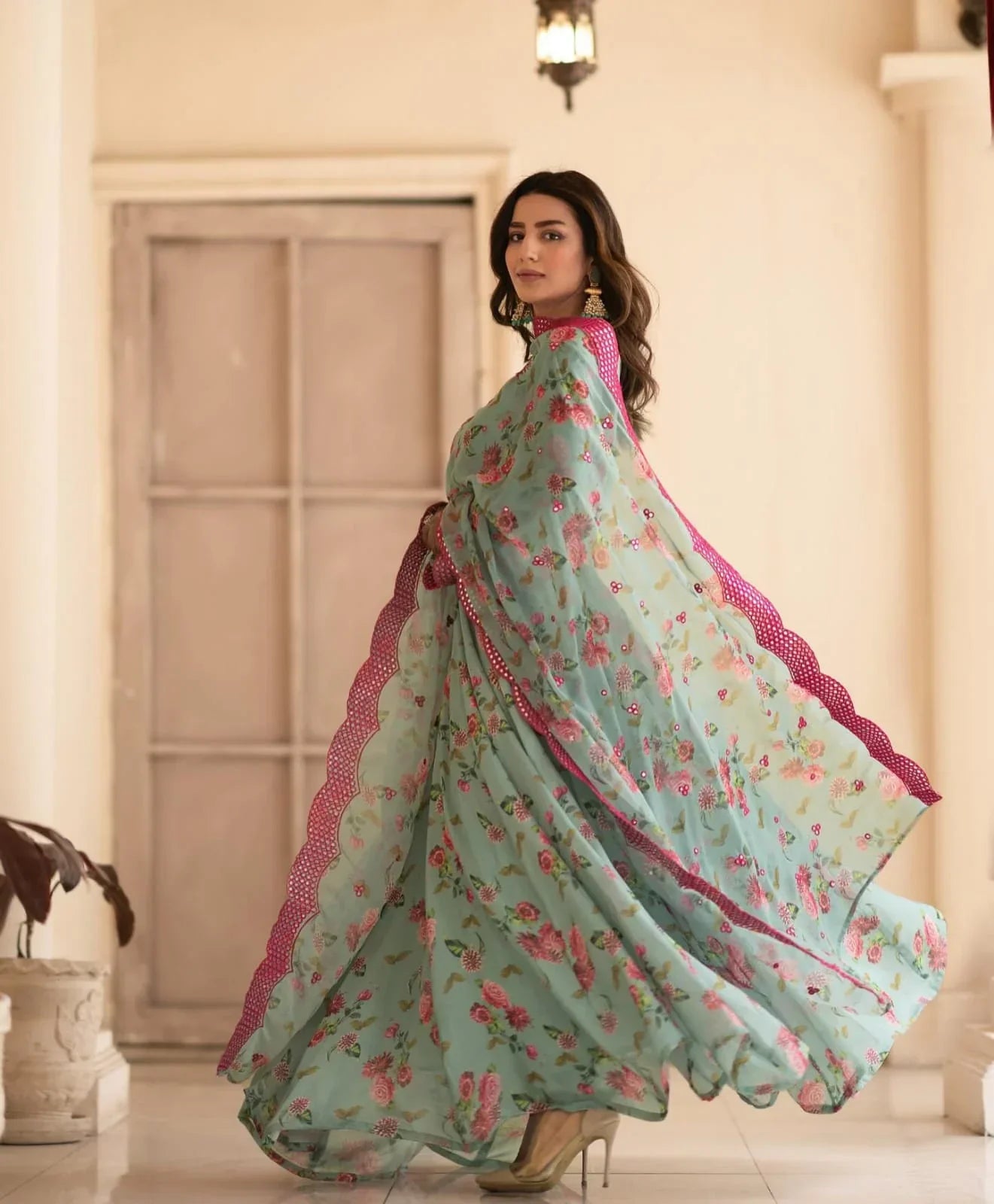 Georgette Embroidered Kurta Set with Dupatta