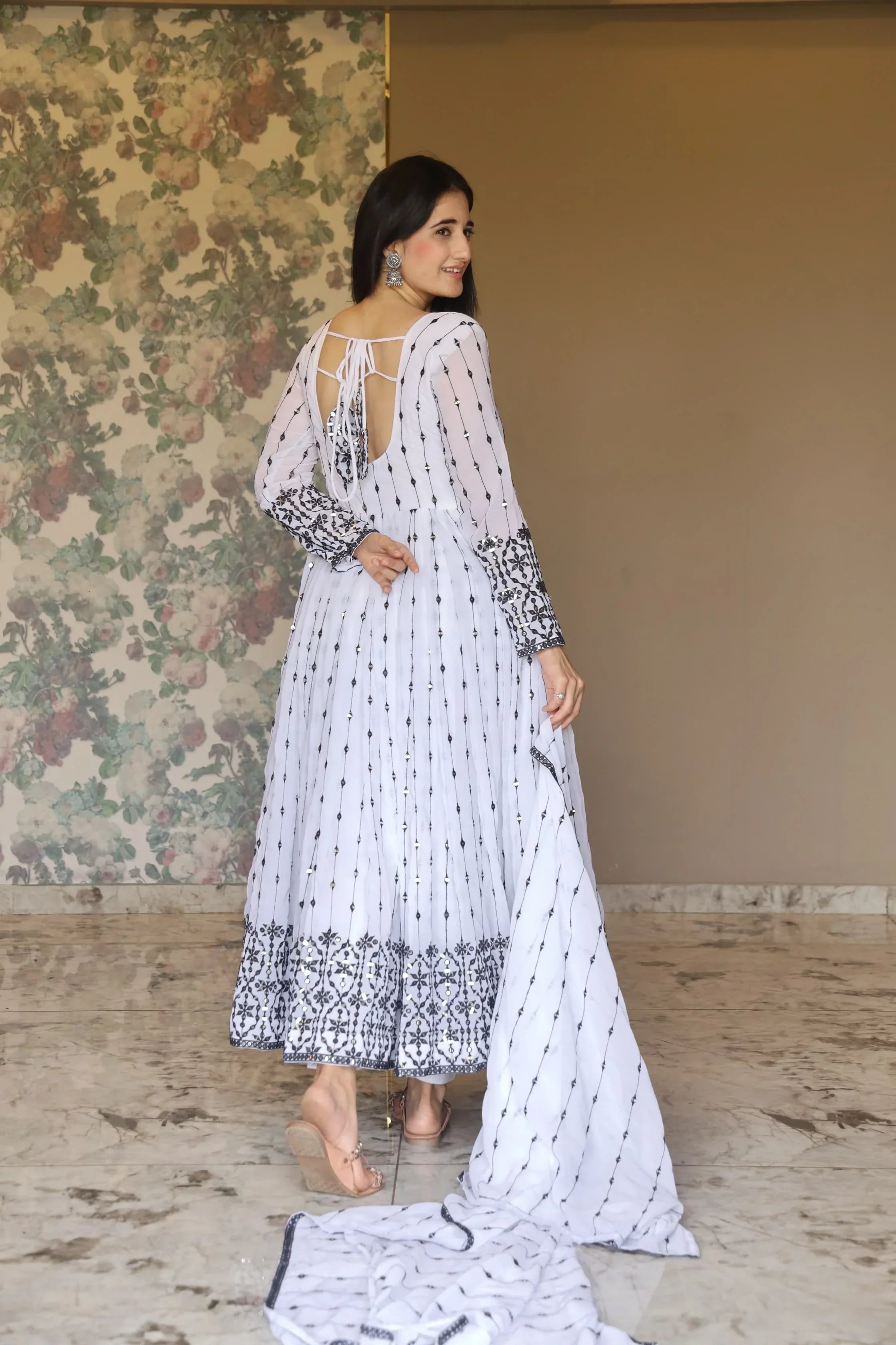 Elegant Georgette Embroidered Kurta Set