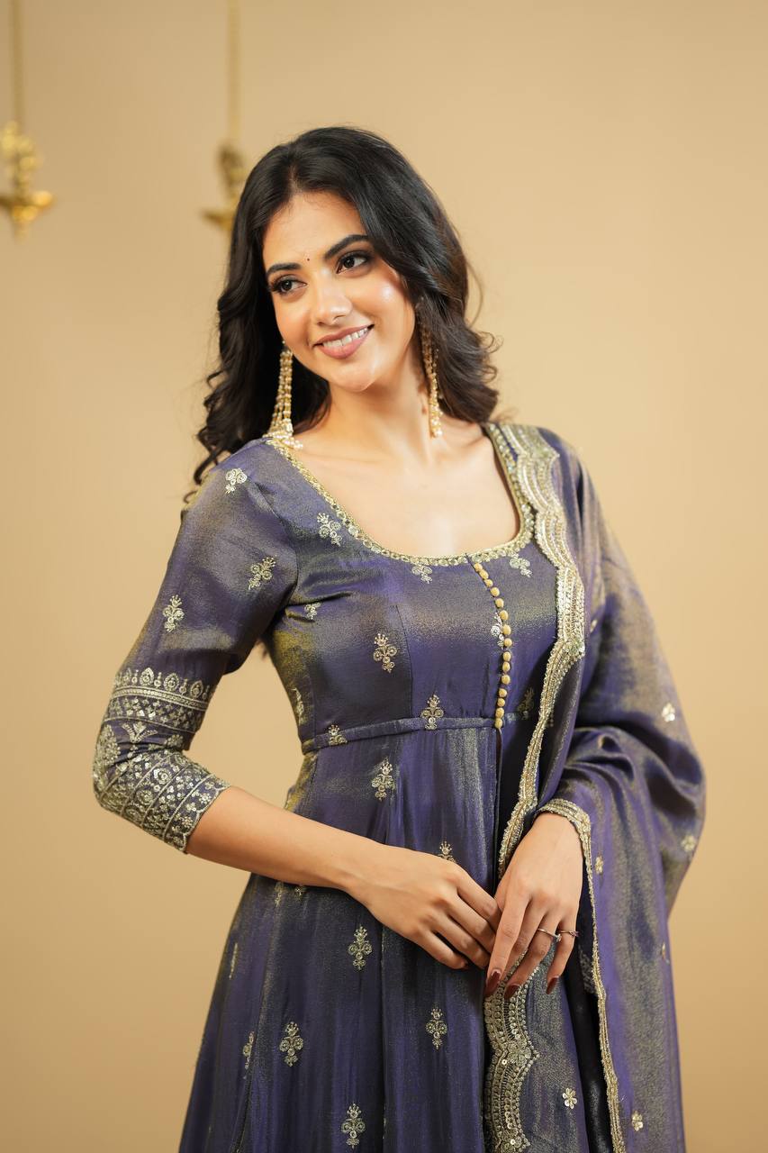 Cosmo Silk Kurta Set with 3/4 Sleeves and Cosmo Pants & Dupatta