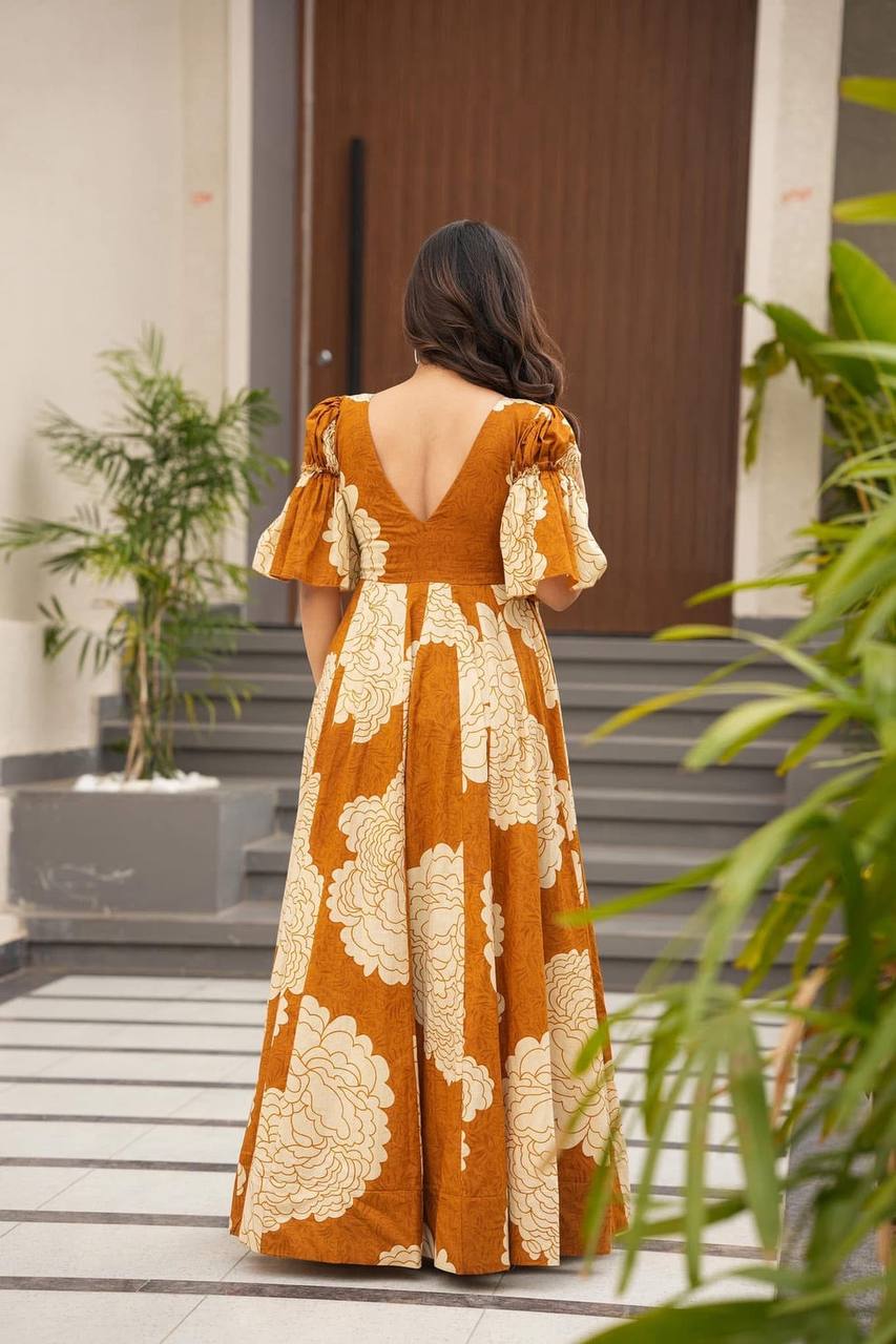 Maslin Fabric Digital Print Kurta Set with Micro Cotton Pants