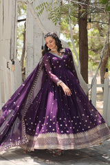 Faux Blooming Sequins Embroidered Kurta Set with Micro Cotton Pants