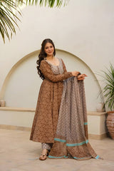 Maslin Digital Print Kurta Set with Dupatta