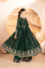 Star Georgette Kurta Set with Heavy Sequins Embroidery & Micro Cotton Pants