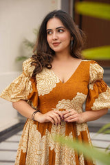 Maslin Fabric Digital Print Kurta Set with Micro Cotton Pants