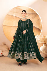 Star Georgette Kurta Set with Heavy Sequins Embroidery & Micro Cotton Pants