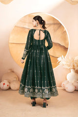 Star Georgette Kurta Set with Heavy Sequins Embroidery & Micro Cotton Pants