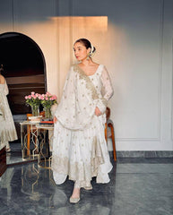 legant Faux Blooming Party Wear Suit Set with Heavy Sequins & Zari Work