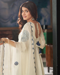 Exclusive Georgette Anarkali Suit with Mirror Work – 3-Piece Set