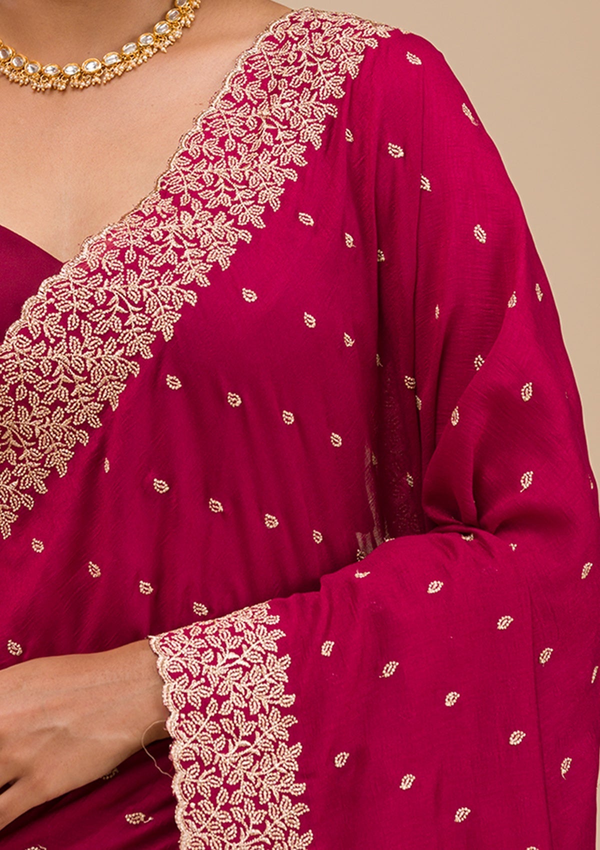 Red Soft Raw Silk Saree with Gold Zariwork – Elegant & Radiant