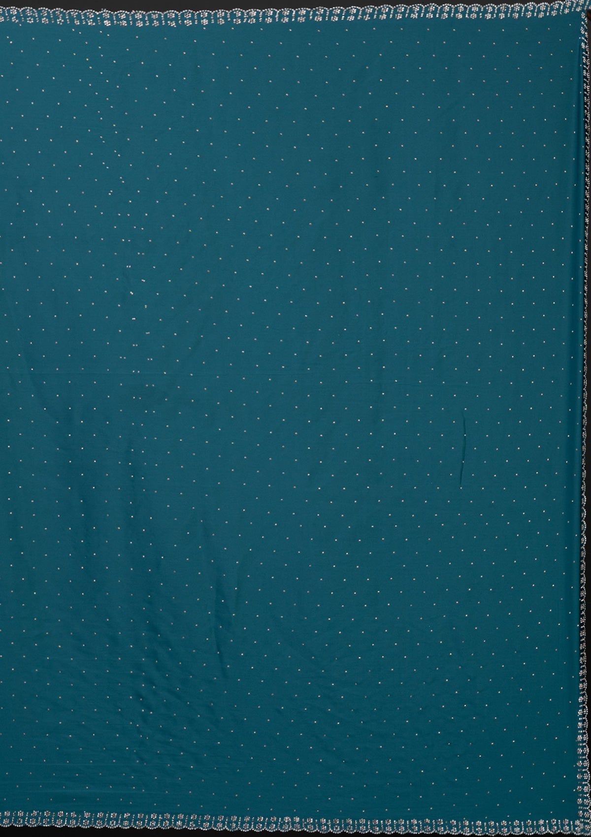Teal Satin Saree with Traditional Zariwork – Elegant & Radiant Ethnic Wear