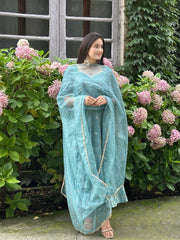 Elegant Chinon Silk Anarkali Suit with Embroidery Work