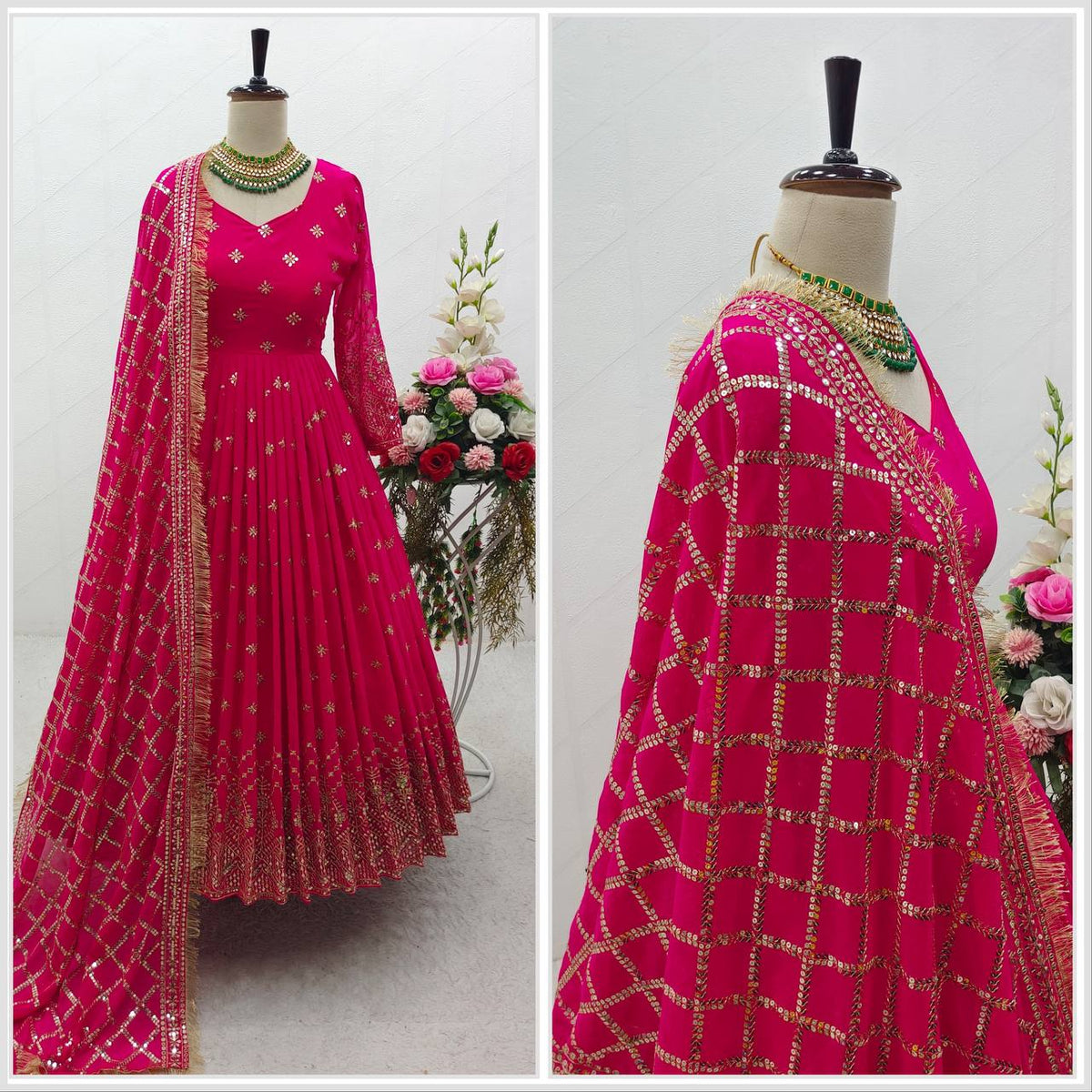 Heavy Fox Georgette Anarkali Suit with 5mm Sequins Embroidery – 3-Piece Party Set