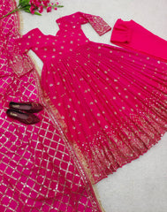 Heavy Fox Georgette Anarkali Suit with 5mm Sequins Embroidery – 3-Piece Party Set