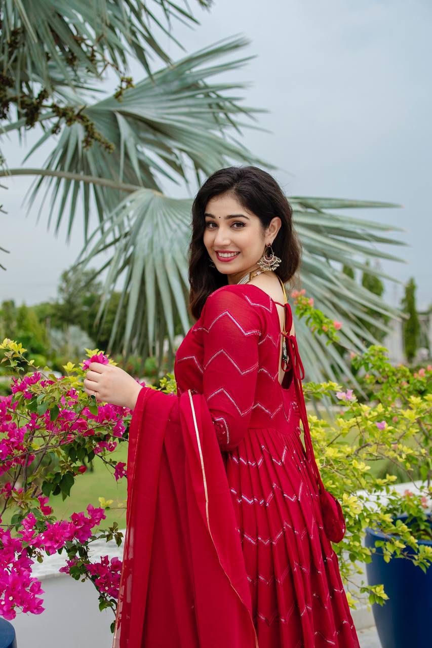 Embroidered Faux Georgette Suit Set - Secret Pleasure