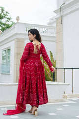 Embroidered Faux Georgette Suit Set - Secret Pleasure