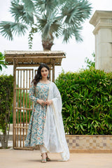 Heavy Pure Maslin Corset Work Print Kurta Set | Secret Pleasure