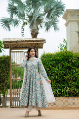 Heavy Pure Maslin Corset Work Print Kurta Set | Secret Pleasure