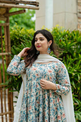 Heavy Pure Maslin Corset Work Print Kurta Set | Secret Pleasure