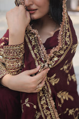 Vichitra Shimmer Kurta Set with Embroidered Dupatta